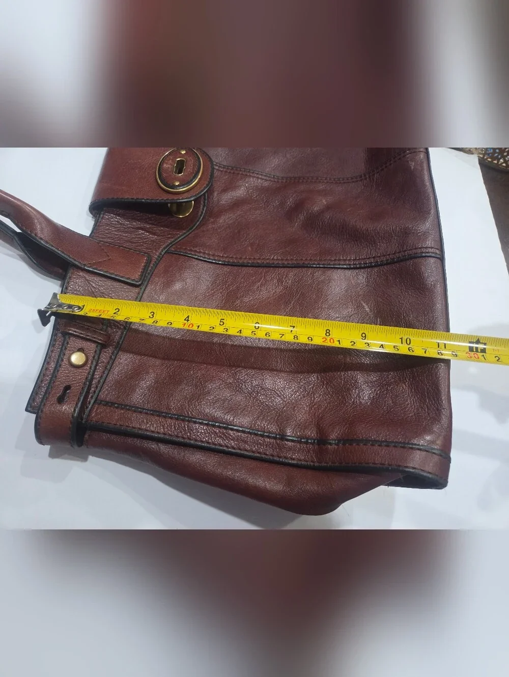 Fossil Classic Brown Leather Weekender Tote Bag for Men